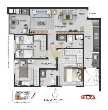 Imagem Apartamento com 3 Quartos à Venda, 82 m² em Distrito Industrial - São José
