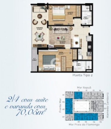 Imagem Apartamento com 2 Quartos à Venda, 70 m² em Stella Maris - Salvador