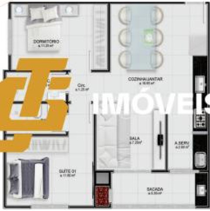Imagem Apartamento com 2 Quartos à Venda, 71 m² em Tabuleiro - Camboriú