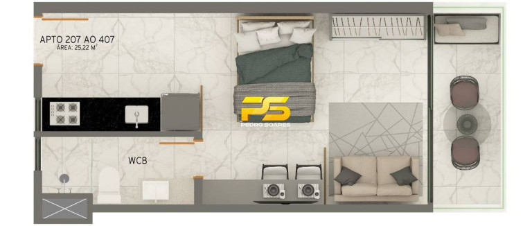 Imagem Apartamento com 1 Quarto à Venda, 25 m² em Cabo Branco - João Pessoa Imagem Apartamento com 1 Quarto à Venda, 25 m² em Cabo Branco - João Pessoa