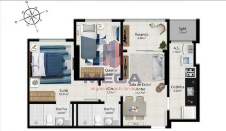 Imagem Apartamento com 2 Quartos à Venda, 55 m² em Jockey De Itaparica - Vila Velha Imagem Apartamento com 2 Quartos à Venda, 55 m² em Jockey De Itaparica - Vila Velha