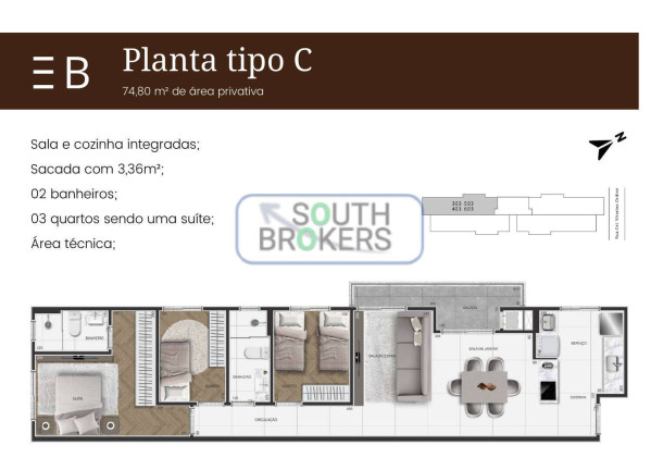 Imagem Apartamento com 3 Quartos à Venda, 74 m² em São Pedro - São José Dos Pinhais Imagem Apartamento com 3 Quartos à Venda, 74 m² em São Pedro - São José Dos Pinhais