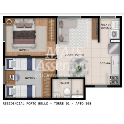 Imagem Apartamento com 2 Quartos à Venda, 41 m² em Fátima - Canoas