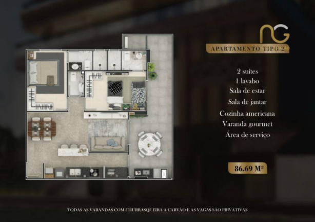 Imagem Apartamento com 2 Quartos à Venda, 86 m² em Canto Do Forte - Praia Grande Imagem Apartamento com 2 Quartos à Venda, 86 m² em Canto Do Forte - Praia Grande