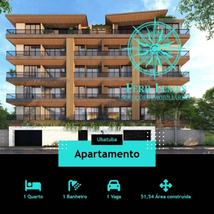 Apartamento com 1 Quarto à Venda, 51 m² em Silop - Ubatuba