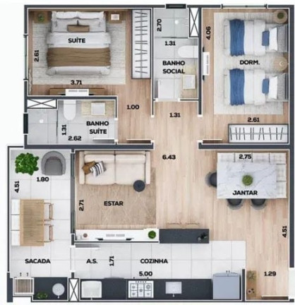 Imagem Apartamento com 2 Quartos à Venda, 76 m² em Jardim Das Nações - Taubaté Imagem Apartamento com 2 Quartos à Venda, 76 m² em Jardim Das Nações - Taubaté
