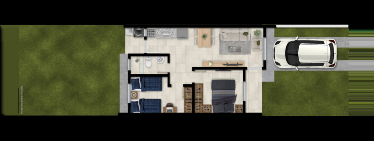 Imagem Casa de Condomínio com 2 Quartos à Venda, 53 m² em Morada Do Vale Ii - Gravataí