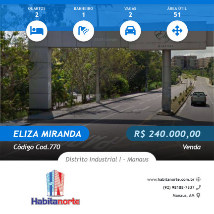 Apartamento com 2 Quartos à Venda, 51 m² em Distrito Industrial I - Manaus