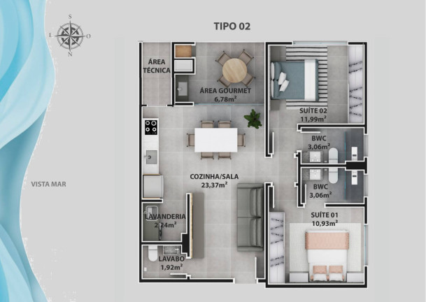 Imagem Apartamento com 2 Quartos à Venda, 74 m² em Centro - Balneário Piçarras Imagem Apartamento com 2 Quartos à Venda, 74 m² em Centro - Balneário Piçarras