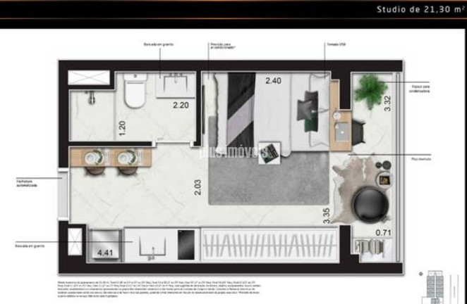 Apartamento com 1 Quarto à Venda, 21 m² em República - São Paulo