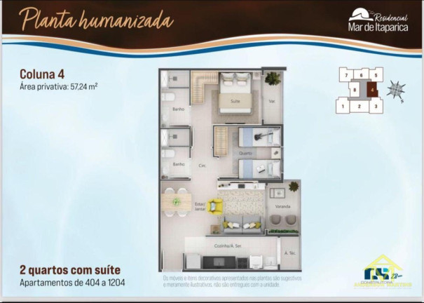 Imagem Apartamento com 2 Quartos à Venda, 58 m² em Praia De Itaparica - Vila Velha