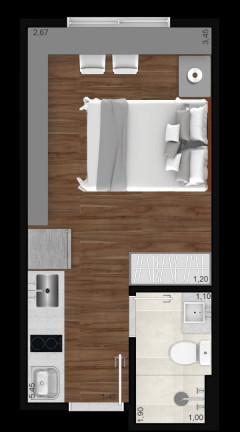 Imagem Apartamento com 1 Quarto à Venda, 16 m² em Portão - Curitiba