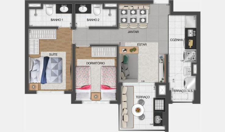 Imagem Apartamento com 2 Quartos à Venda,  em água Branca