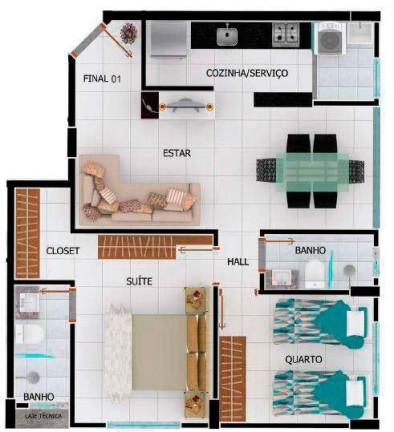 Imagem Apartamento com 2 Quartos à Venda, 60 m² em Vila Rosa - Goiânia Imagem Apartamento com 2 Quartos à Venda, 60 m² em Vila Rosa - Goiânia