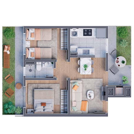 Imagem Apartamento com 2 Quartos à Venda, 42 m² em Colônia Antônio Prado - Almirante Tamandare Imagem Apartamento com 2 Quartos à Venda, 42 m² em Colônia Antônio Prado - Almirante Tamandare