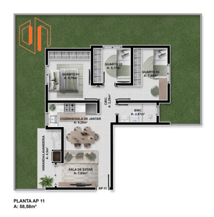 Imagem Apartamento com 3 Quartos à Venda, 61 m² em Santo Antônio - São José Dos Pinhais