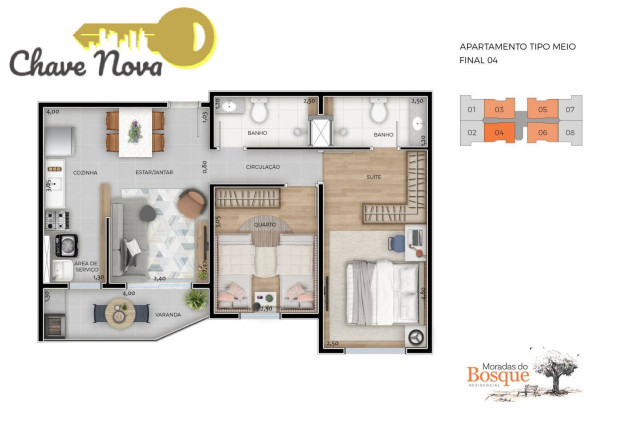 Imagem Apartamento com 2 Quartos à Venda, 54 m² em Jd. Marginal - Bom Jesus Dos Perdões