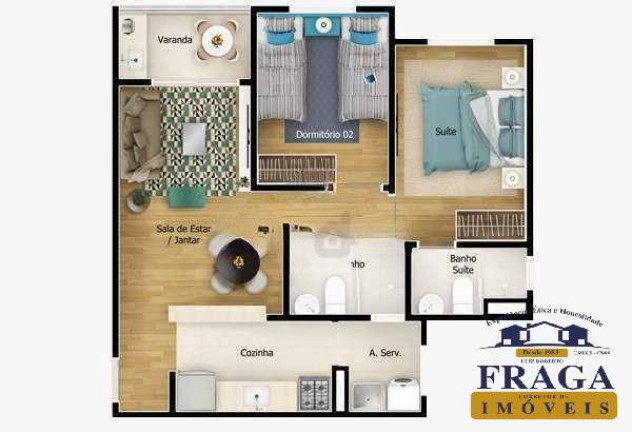 Imagem Apartamento com 2 Quartos à Venda, 53 m² em Chácaras Reunidas São Jorge - Sorocaba