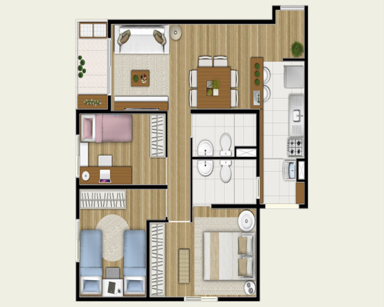 Imagem Apartamento com 3 Quartos à Venda, 63 m² em Vila Diadema - Diadema
