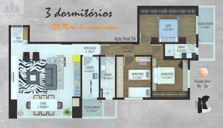 Imagem Apartamento com 3 Quartos à Venda, 123 m² em Cidade Alta - Bento Gonçalves Imagem Apartamento com 3 Quartos à Venda, 123 m² em Cidade Alta - Bento Gonçalves