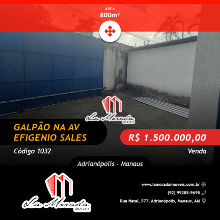 Galpão à Venda, 800 m² em Adrianópolis - Manaus