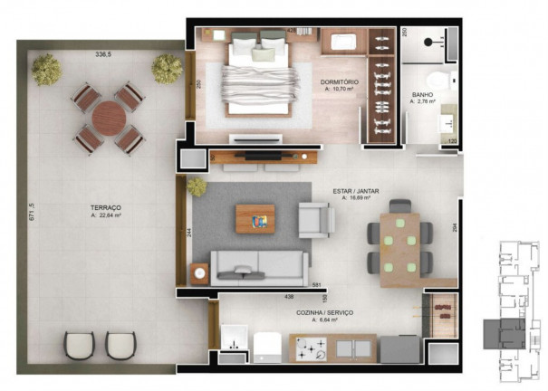 Imagem Imóvel com 1 Quarto à Venda, 45 m² em Jardim Botânico - Porto Alegre