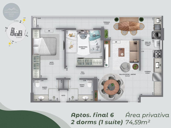 Imagem Apartamento com 2 Quartos à Venda, 75 m² em Aviação - Praia Grande