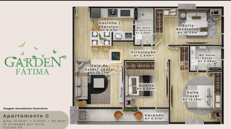 Imagem Apartamento com 2 Quartos à Venda, 62 m² em Fátima - Fortaleza Imagem Apartamento com 2 Quartos à Venda, 62 m² em Fátima - Fortaleza