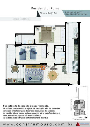 Imagem Apartamento com 2 Quartos à Venda, 74 m² em Aviação - Praia Grande