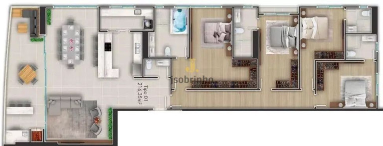 Apartamento com 4 Quartos à Venda, 216 m² em Centro - Itapema