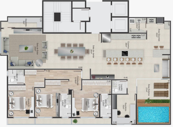 Imagem Apartamento com 3 Quartos à Venda, 212 m² em Costa E Silva - Joinville