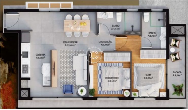 Imagem Apartamento com 2 Quartos à Venda, 69 m² em Centro - Santa Maria Imagem Apartamento com 2 Quartos à Venda, 69 m² em Centro - Santa Maria