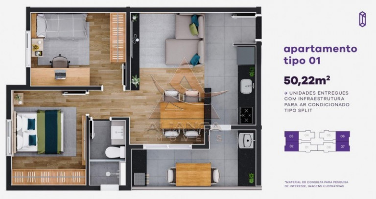 Imagem Apartamento com 2 Quartos à Venda, 50 m² em Jardim Anhanguera - Ribeirão Preto