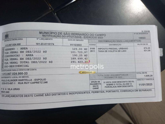 Imagem Sobrado com 5 Quartos à Venda, 190 m² em Vila Uras - São Bernardo Do Campo