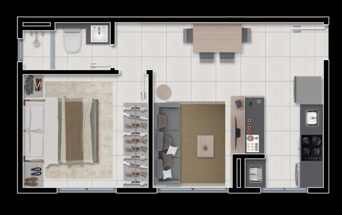 Imagem Apartamento com 2 Quartos à Venda, 44 m² em Lomba Do Pinheiro - Porto Alegre