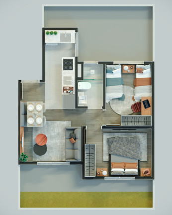 Imagem Apartamento com 2 Quartos à Venda, 40 m² em Chapéu Do Sol - Porto Alegre