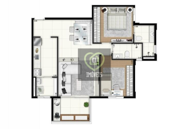 Imagem Apartamento com 2 Quartos à Venda, 77 m² em Alto De Pinheiros - São Paulo
