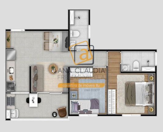 Imagem Apartamento com 2 Quartos à Venda, 47 m² em Nossa Senhora Aparecida - Itu