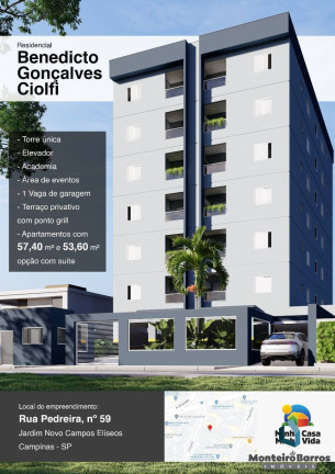 Apartamento com 2 Quartos à Venda, 53 m² em Jardim Novo Campos Elíseos - Campinas