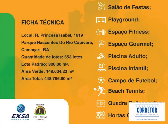 Imagem Terreno à Venda, 300 m² em Parque Nascente Do Rio Capivara - Camaçari Imagem Terreno à Venda, 300 m² em Parque Nascente Do Rio Capivara - Camaçari
