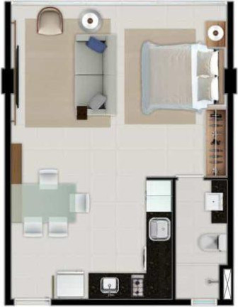 Imagem Apartamento com 1 Quarto à Venda, 37 m² em Aldeota - Fortaleza