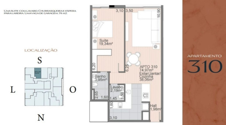 Imagem Apartamento com 1 Quarto à Venda, 74 m² em Centro - Gramado