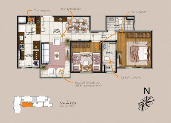 Imagem Apartamento com 2 Quartos à Venda, 75 m² em Nossa Senhora Das Dores - Santa Maria