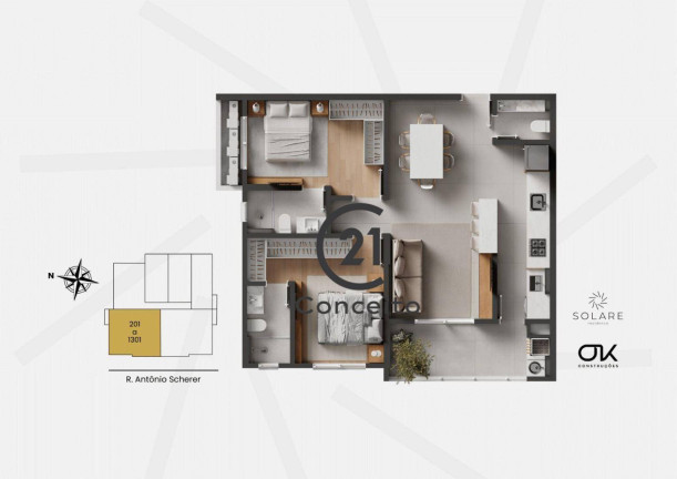 Imagem Apartamento com 2 Quartos à Venda, 80 m² em Kobrasol - São José Imagem Apartamento com 2 Quartos à Venda, 80 m² em Kobrasol - São José