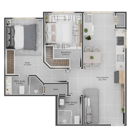 Imagem Apartamento com 2 Quartos à Venda, 75 m² em Criciúma