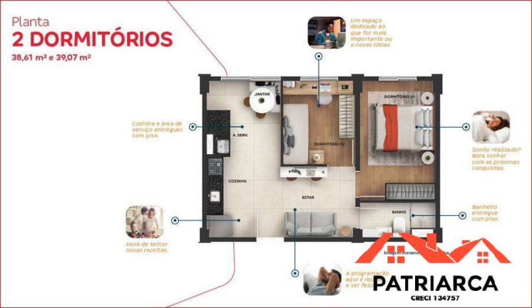 Imagem Apartamento com 2 Quartos à Venda, 38 m² em Jd Florence - Campinas Imagem Apartamento com 2 Quartos à Venda, 38 m² em Jd Florence - Campinas
