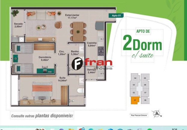 Imagem Apartamento com 2 Quartos à Venda, 64 m² em Coqueiros - Florianópolis Imagem Apartamento com 2 Quartos à Venda, 64 m² em Coqueiros - Florianópolis