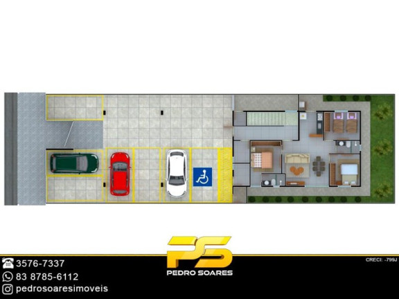 Imagem Apartamento com 2 Quartos à Venda, 46 m² em Jardim Cidade Universitária - João Pessoa