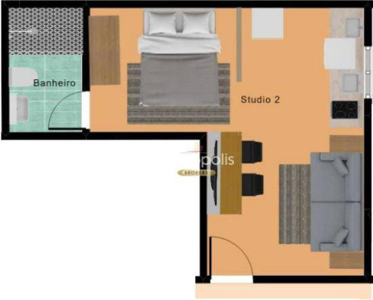 Imagem Studio com 1 Quarto para Alugar, 24 m² em Santo Antônio - São Caetano Do Sul Imagem Studio com 1 Quarto para Alugar, 24 m² em Santo Antônio - São Caetano Do Sul