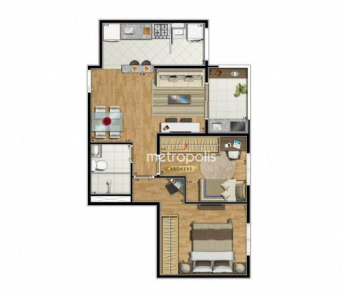 Imagem Apartamento com 2 Quartos à Venda, 50 m² em Parque Jaçatuba - Santo André Imagem Apartamento com 2 Quartos à Venda, 50 m² em Parque Jaçatuba - Santo André